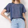 Alice Chambray Flutter Top