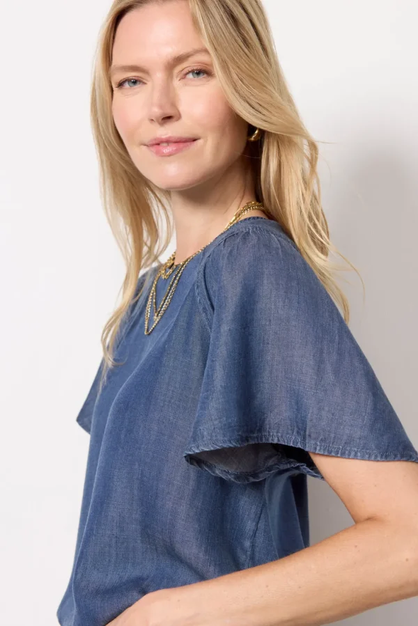 Alice Chambray Flutter Top