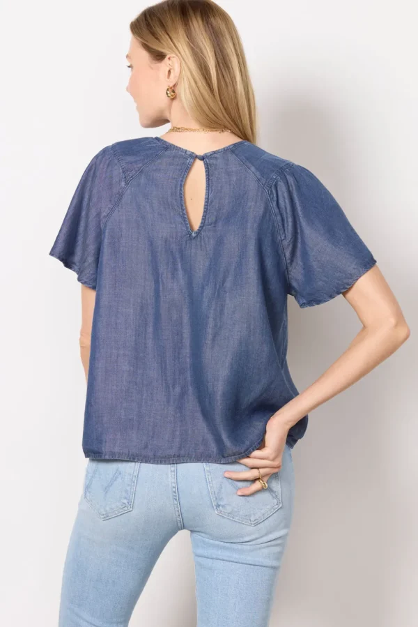 Alice Chambray Flutter Top