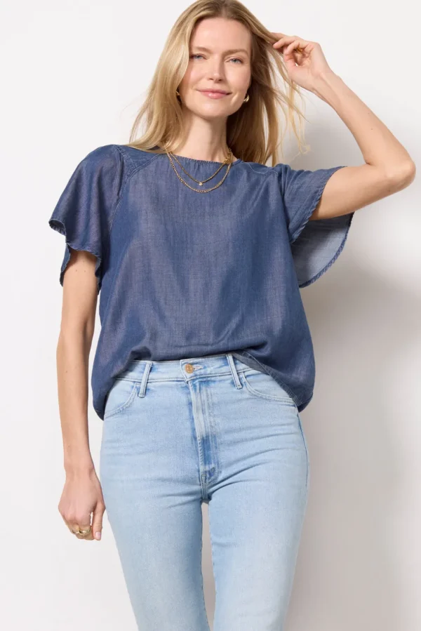 Alice Chambray Flutter Top