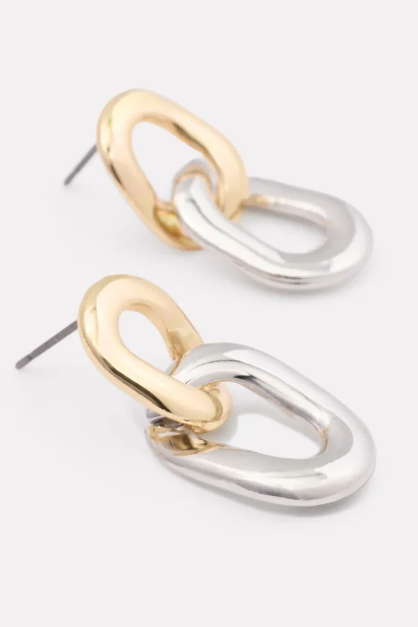 Ari Two Tone Link Earrings