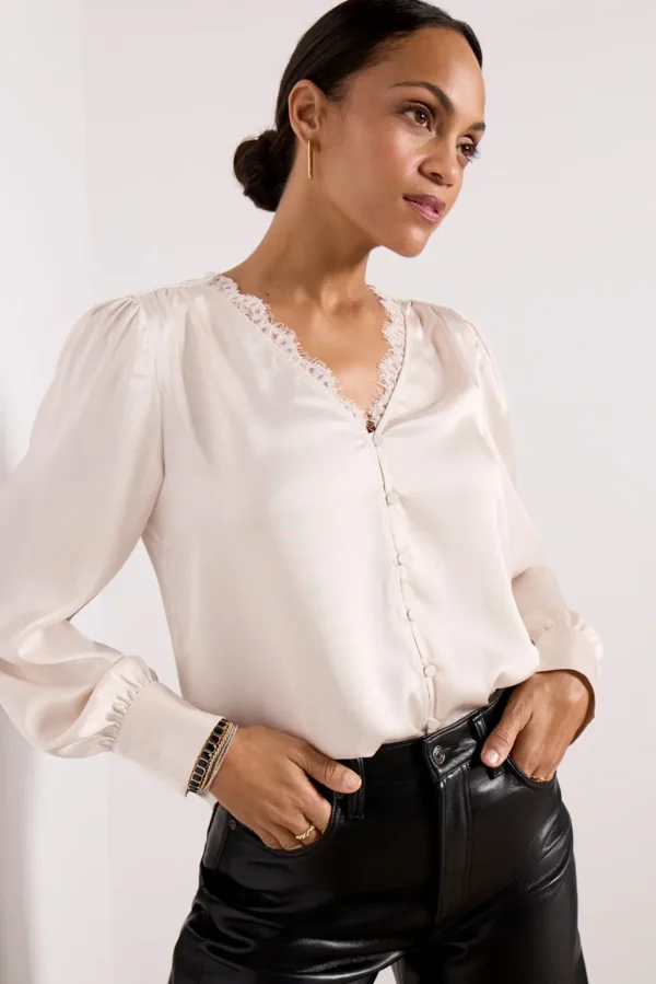 Ariella Lace Trim Blouse