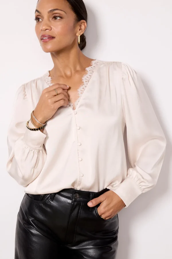 Ariella Lace Trim Blouse