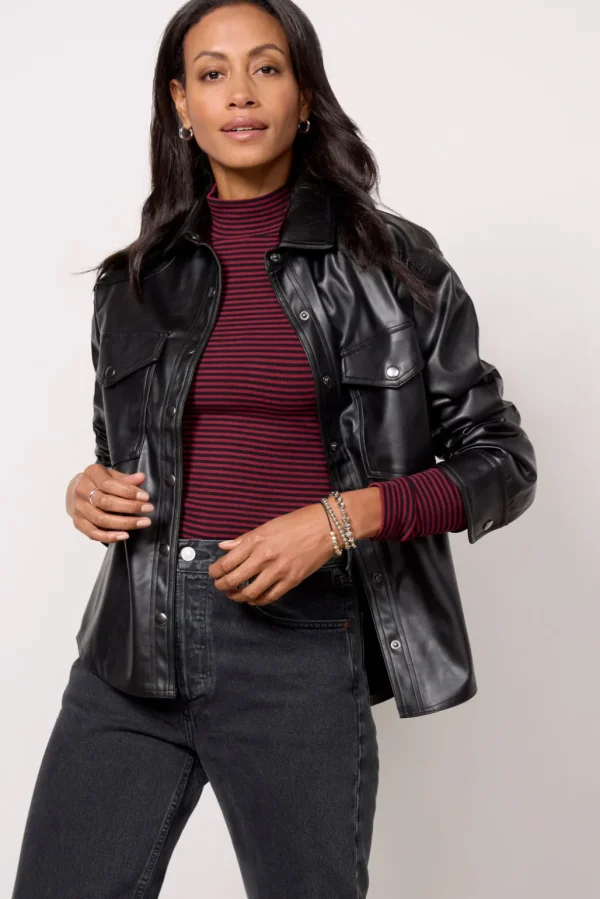 Arli Faux Leather Shirt