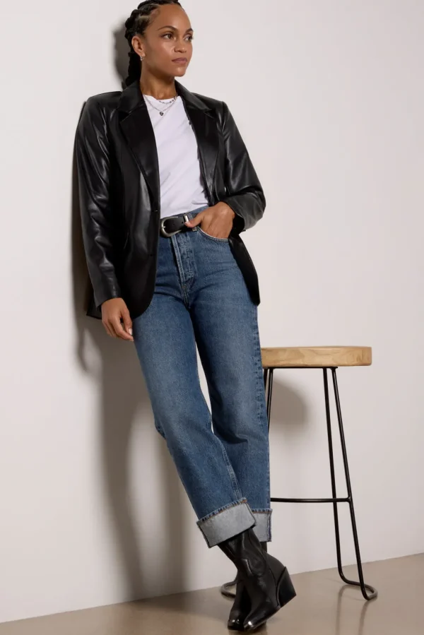Brooks Faux Leather Blazer