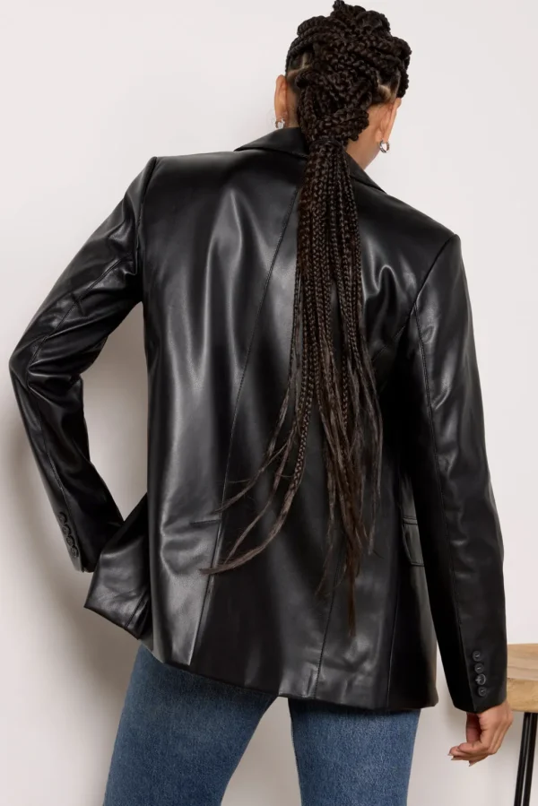 Brooks Faux Leather Blazer