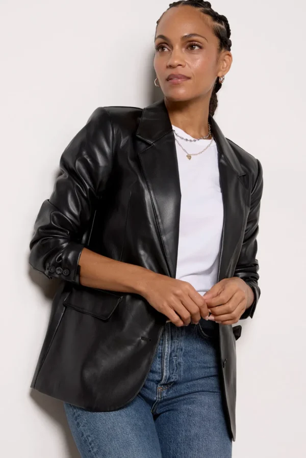 Brooks Faux Leather Blazer