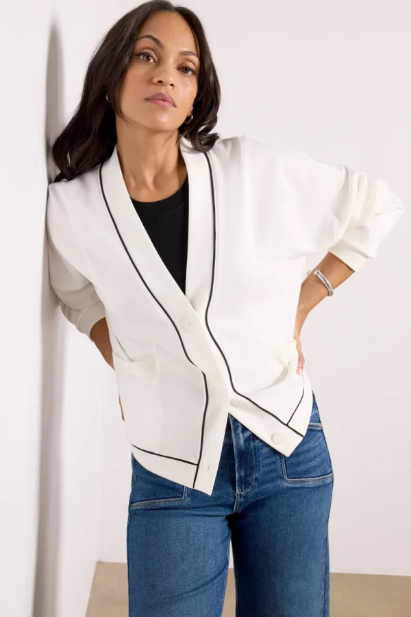 Corinne Sleek Button Down Sweatshirt