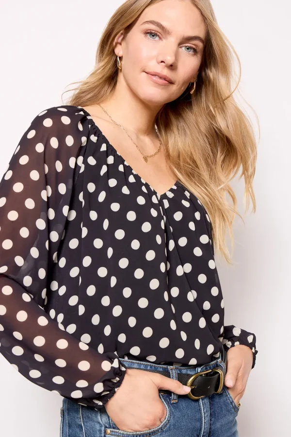 Eloise Polka Dot Chiffon Blouse