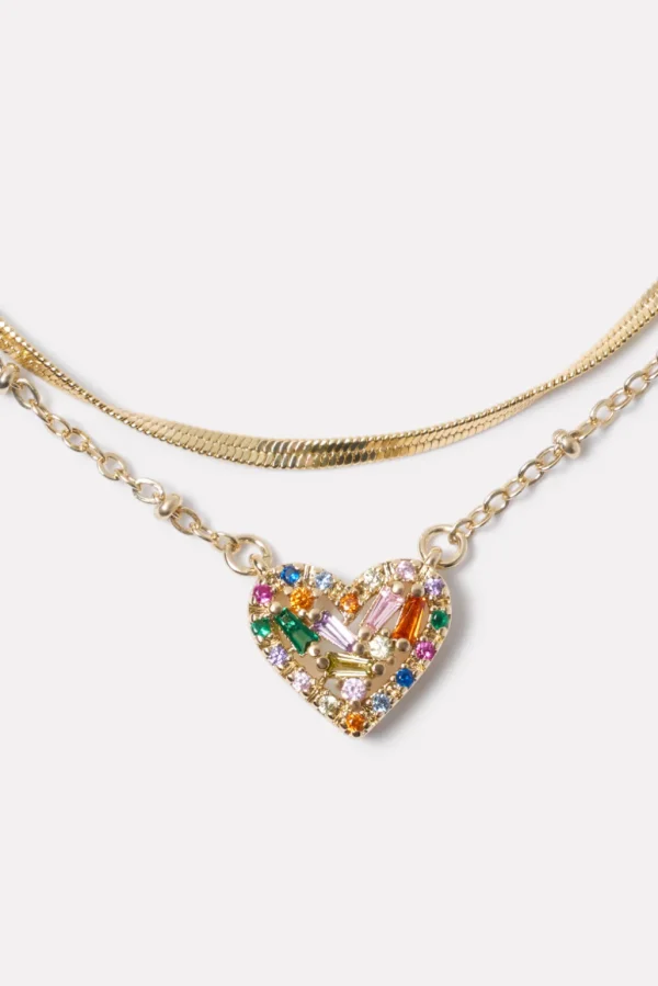 Elsa Pave Heart Necklace