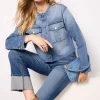 Kacey Collarless Denim Jacket