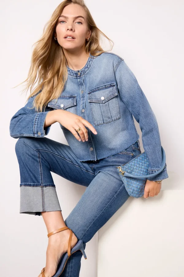 Kacey Collarless Denim Jacket