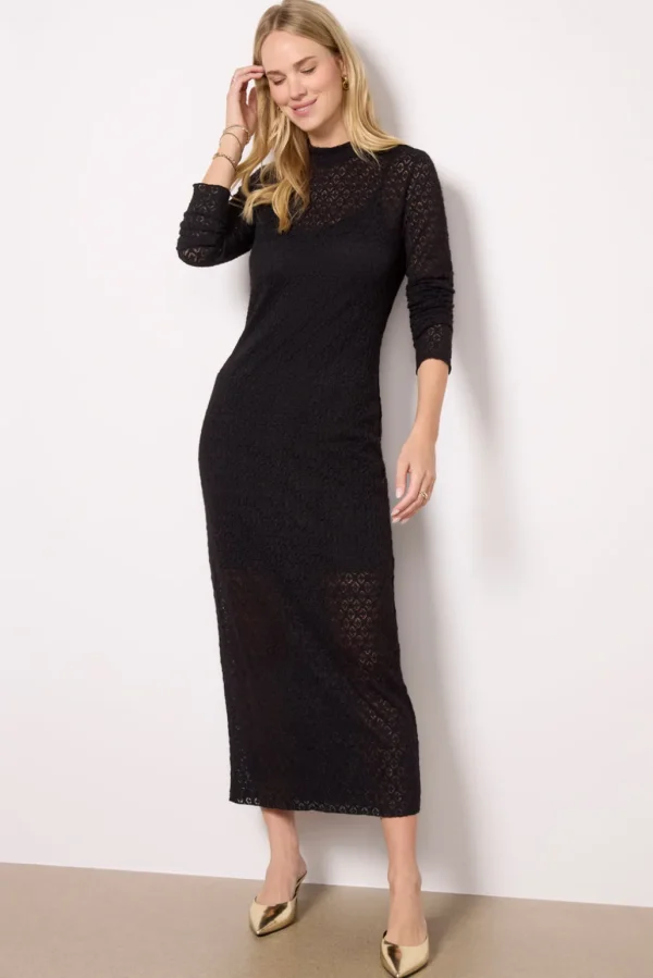 Mock Neck Lace Dress