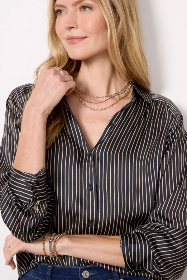 Monica Stripe Satin Shirt