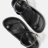 Myles Black Leather Sandals