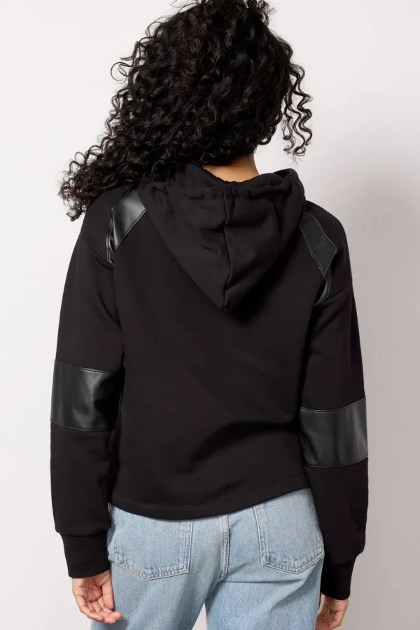 Nickie Faux Leather Hoodie