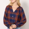 Norah Plaid Top