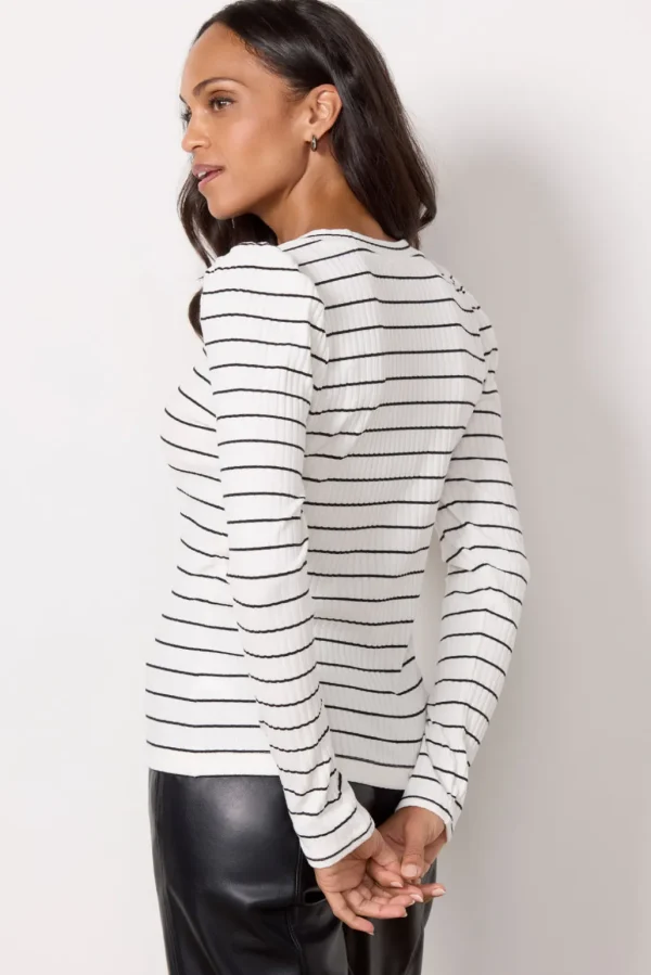 Penn Stripe V Neck Top