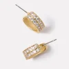 Piers Two Row Pave Earring