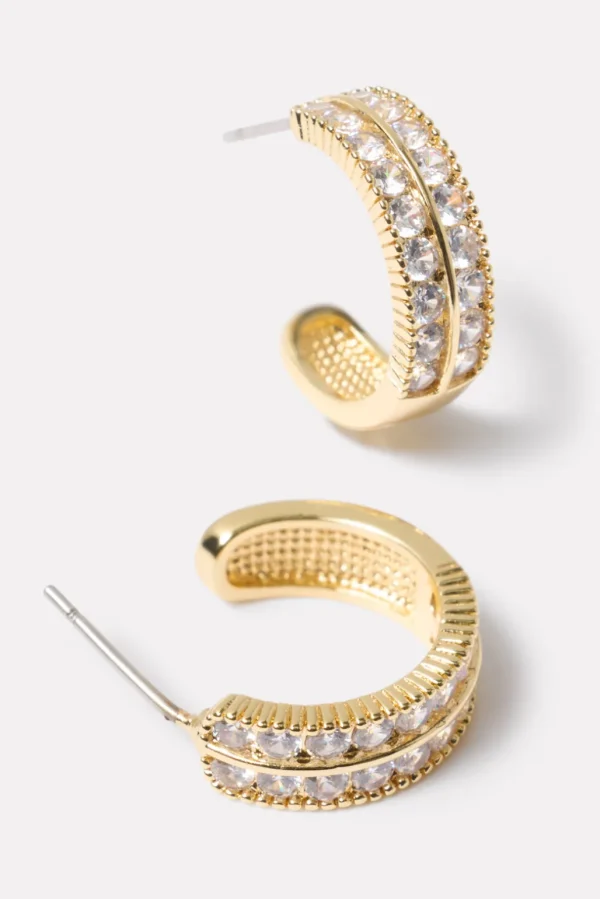 Piers Two Row Pave Earring