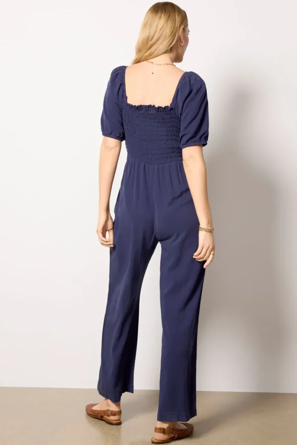 Puff Sleeve Belt Tie Jumpsuit