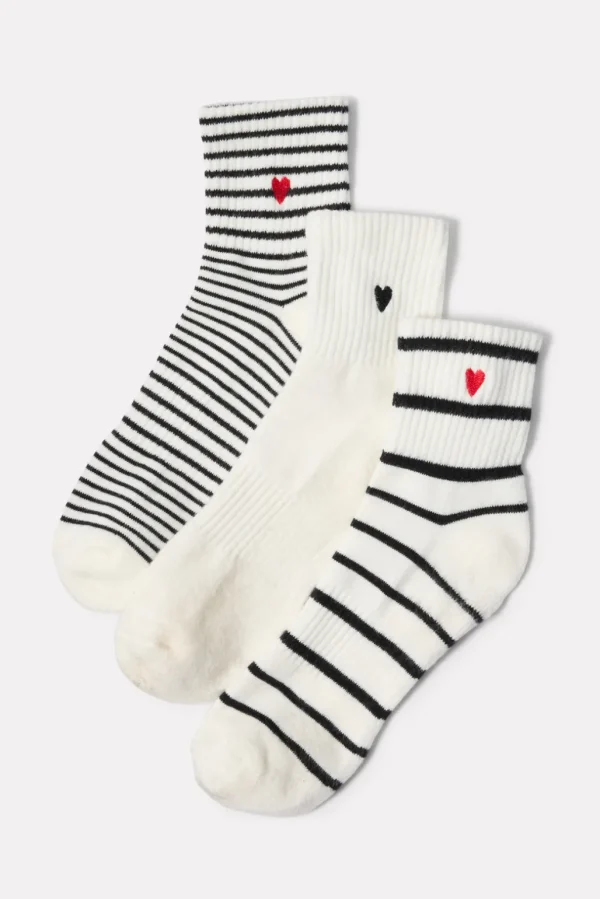 Quarter Heart Sock 3 Pack