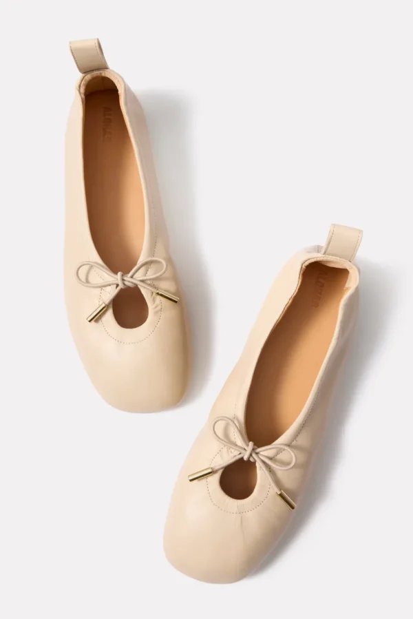 Rosalind Cream Leather Ballet Flats