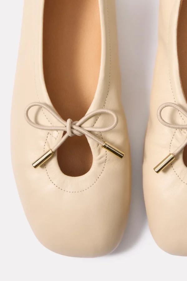 Rosalind Cream Leather Ballet Flats