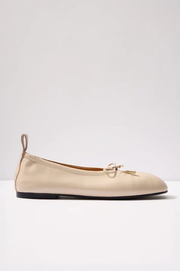 Rosalind Cream Leather Ballet Flats