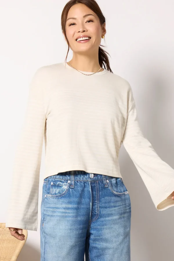 The Knit Stripe Boxy Long Sleeve