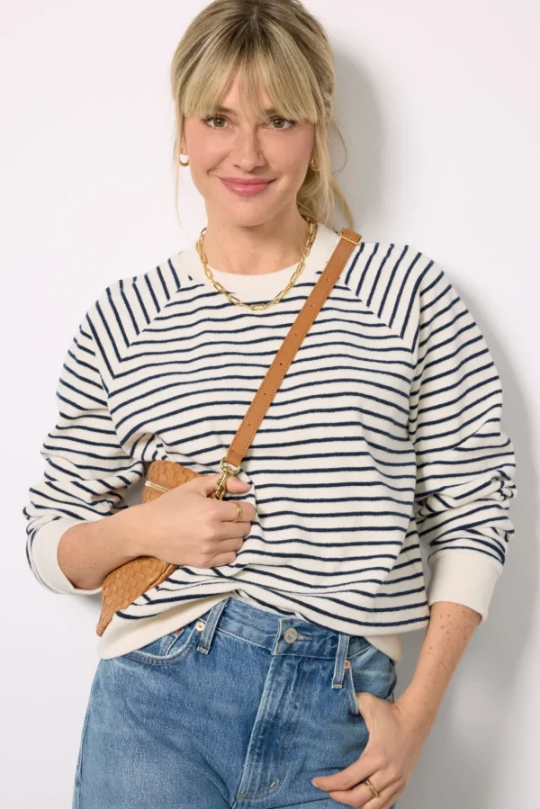 Theron Sailor Stripe Terry Sweatshirt