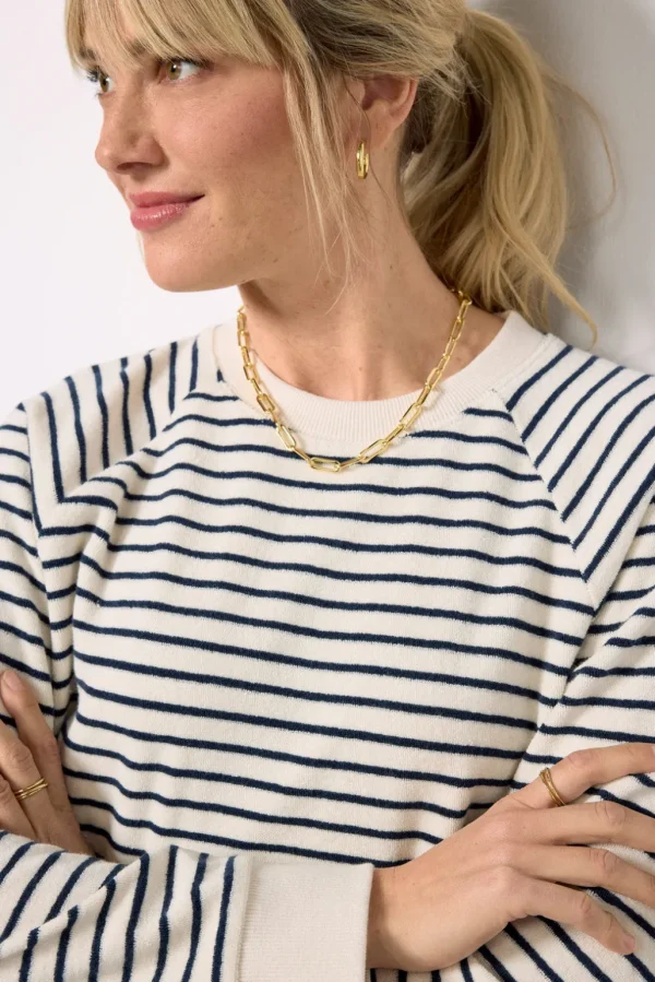 Theron Sailor Stripe Terry Sweatshirt