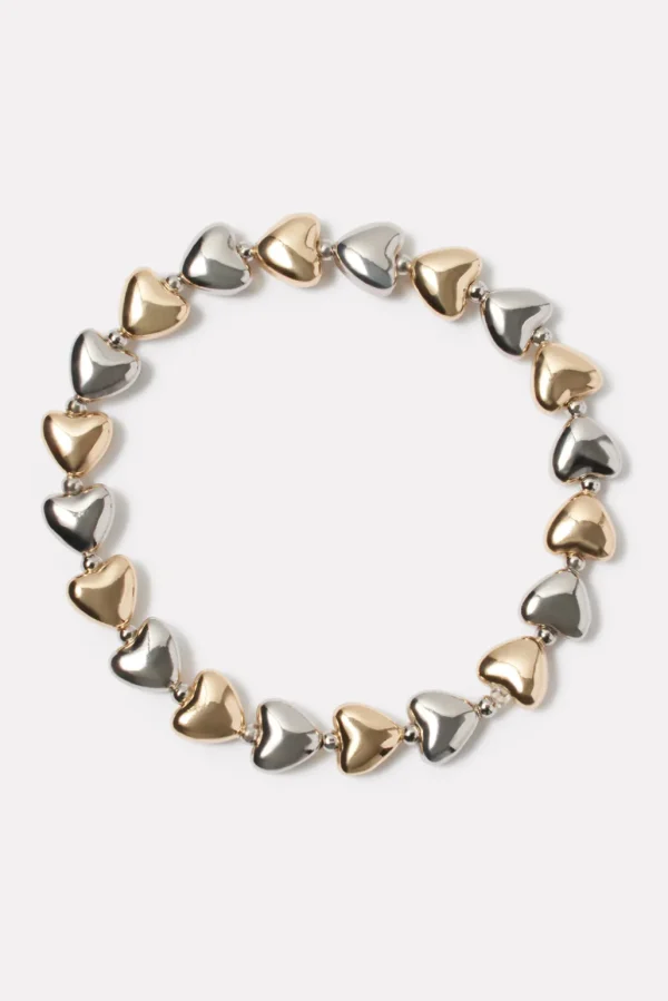 Two Tone Heart Bracelet