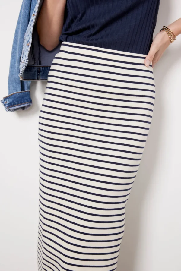 Whit Striped Maxi Skirt